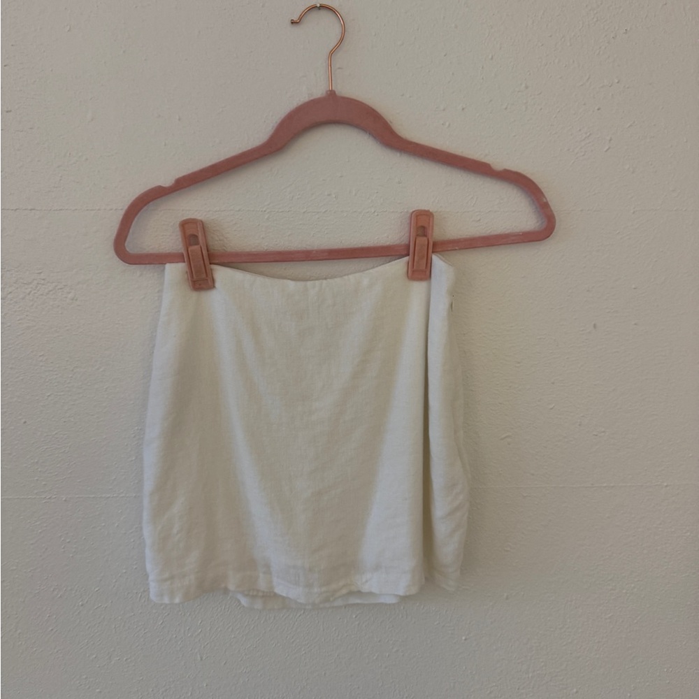 Abercrombie & Fitch White Linen Mini Skirt